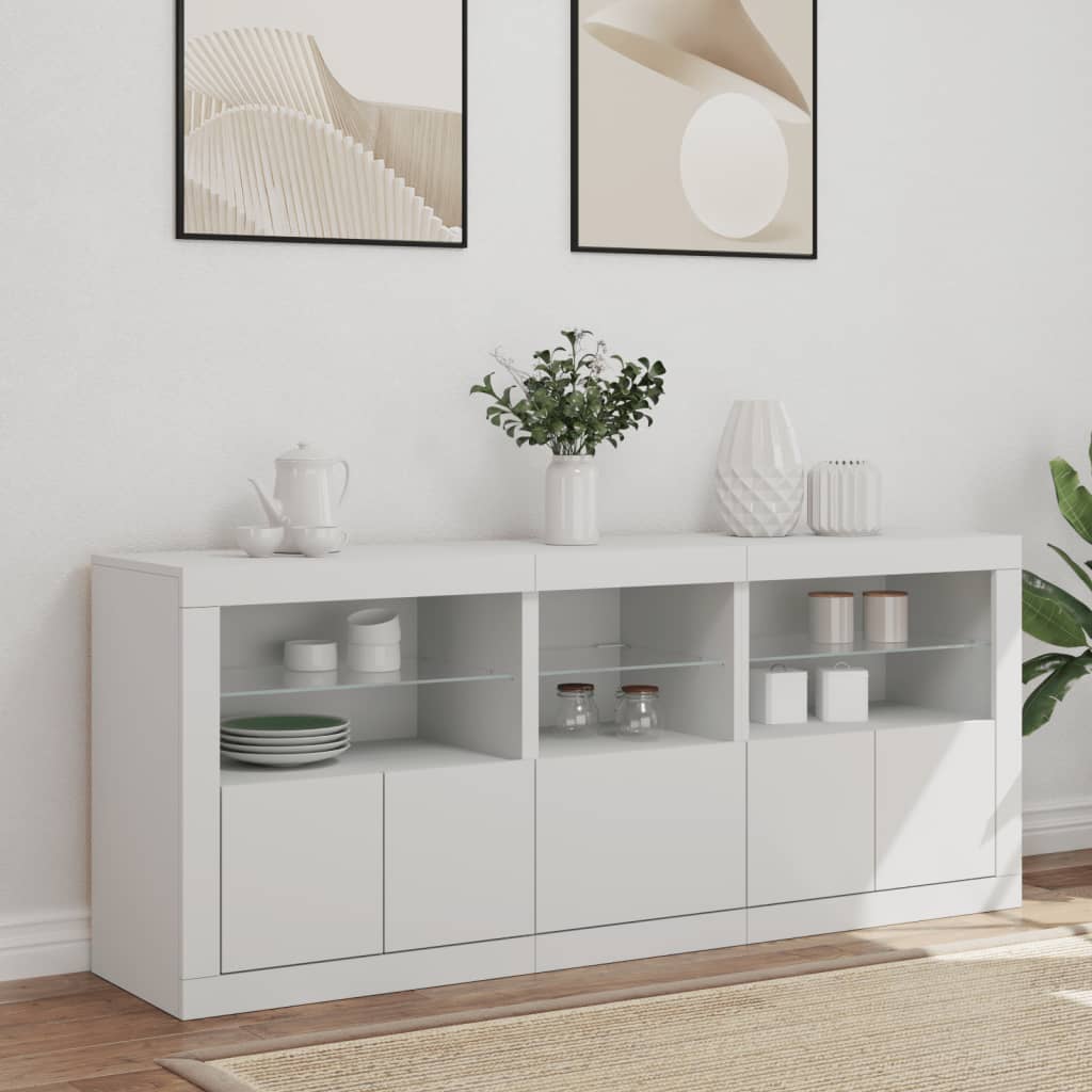 Dressoir Met Led-Verlichting 62X37X67 Cm Wit