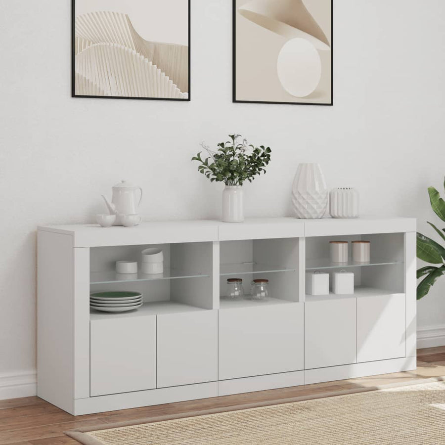Dressoir Met Led-Verlichting 62X37X67 Cm Wit