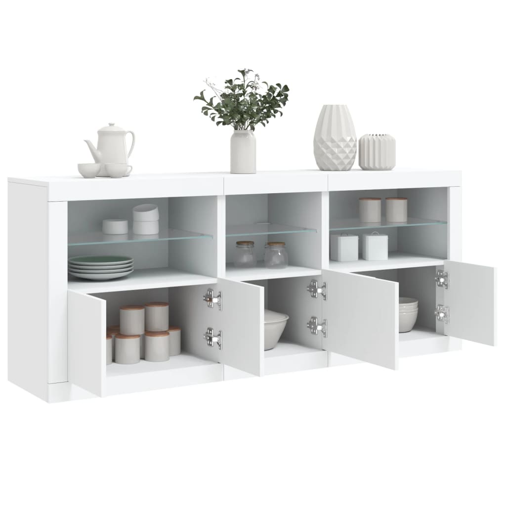 Dressoir Met Led-Verlichting 62X37X67 Cm Wit