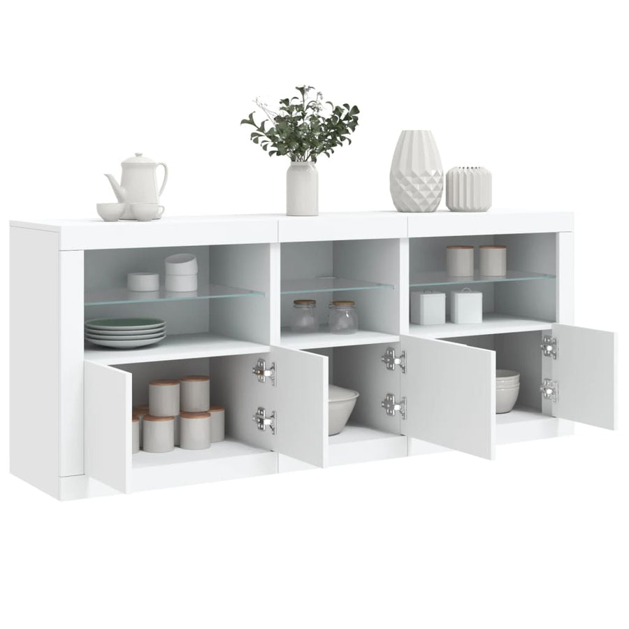 Dressoir Met Led-Verlichting 62X37X67 Cm Wit