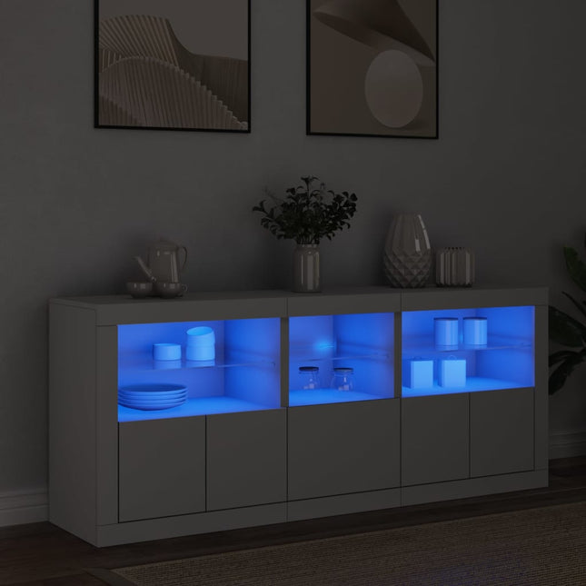 Dressoir Met Led-Verlichting 62X37X67 Cm Wit