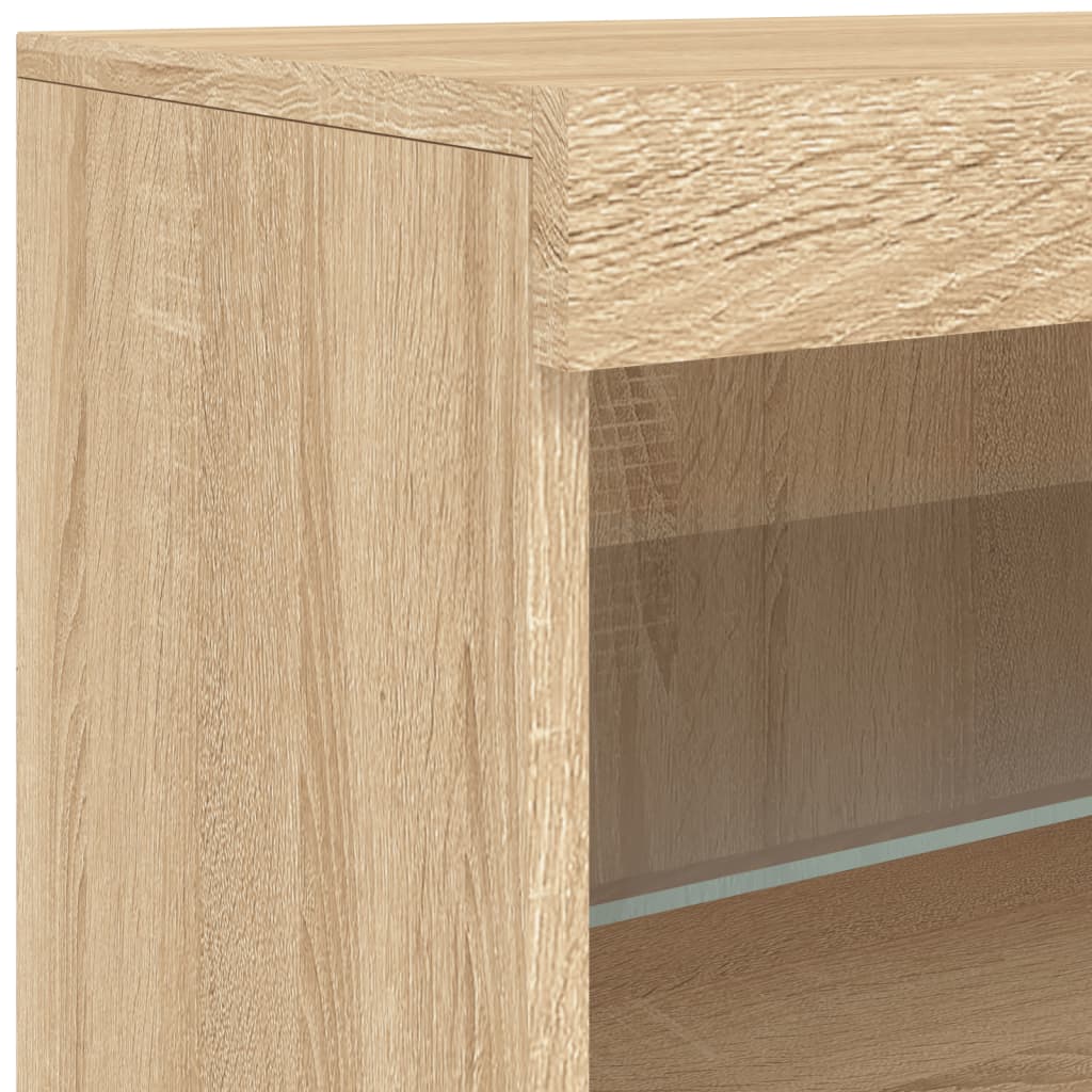 Dressoir Met Led-Verlichting 62X37X67 Cm Kleurig Sonoma eiken