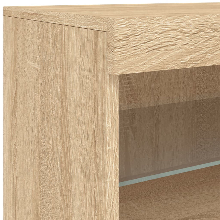 Dressoir Met Led-Verlichting 62X37X67 Cm Kleurig Sonoma eiken