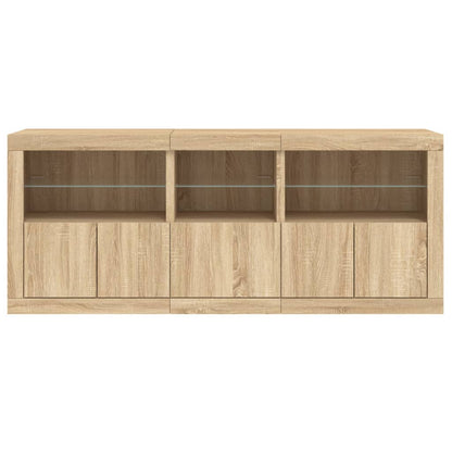 Dressoir Met Led-Verlichting 62X37X67 Cm Kleurig Sonoma eiken