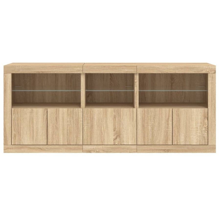 Dressoir Met Led-Verlichting 62X37X67 Cm Kleurig Sonoma eiken