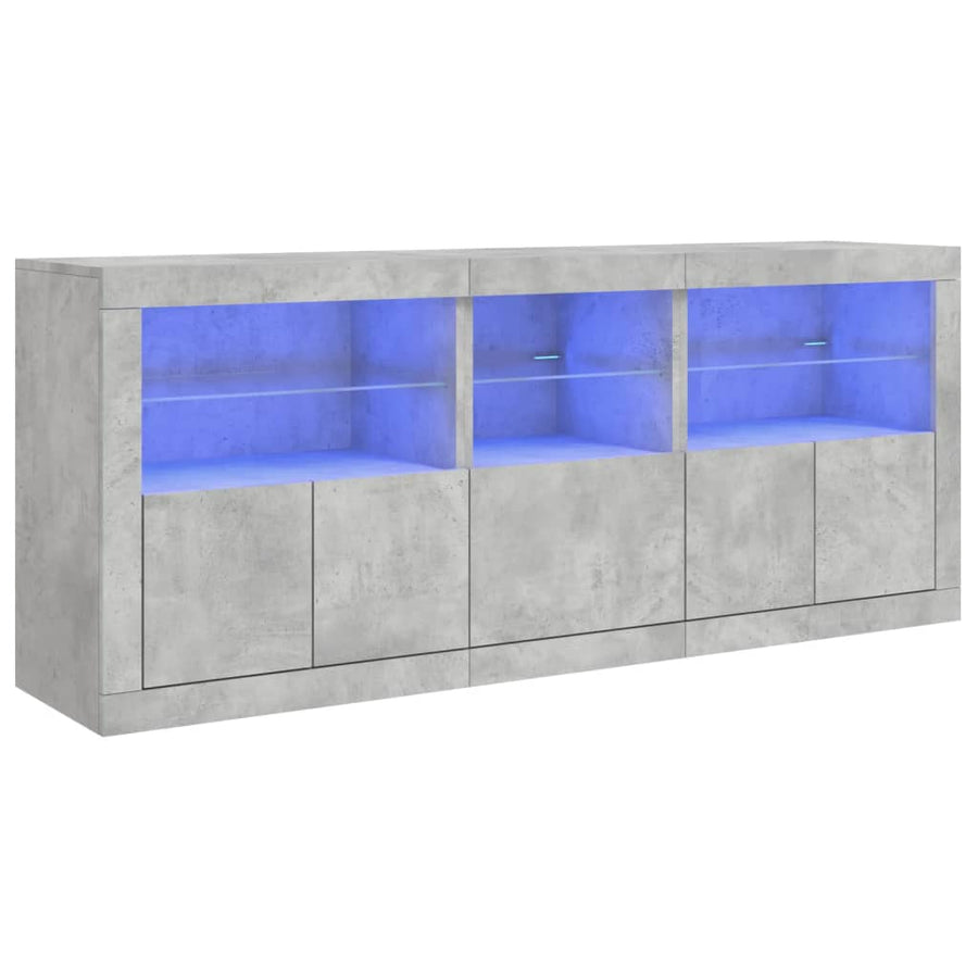 Dressoir Met Led-Verlichting 62X37X67 Cm Betongrijs
