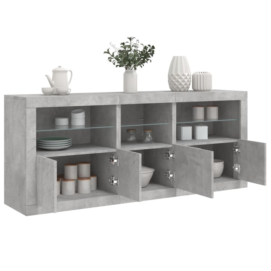 Dressoir Met Led-Verlichting 62X37X67 Cm Betongrijs