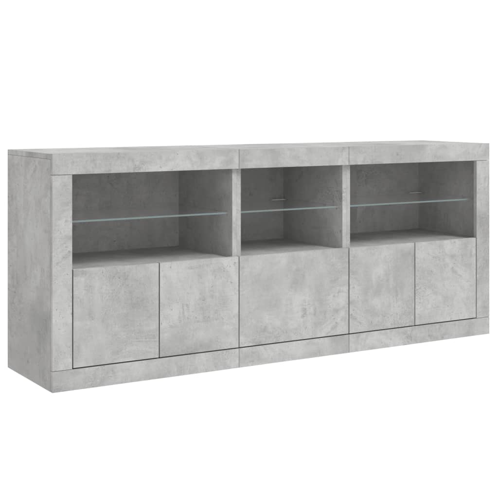Dressoir Met Led-Verlichting 62X37X67 Cm Betongrijs