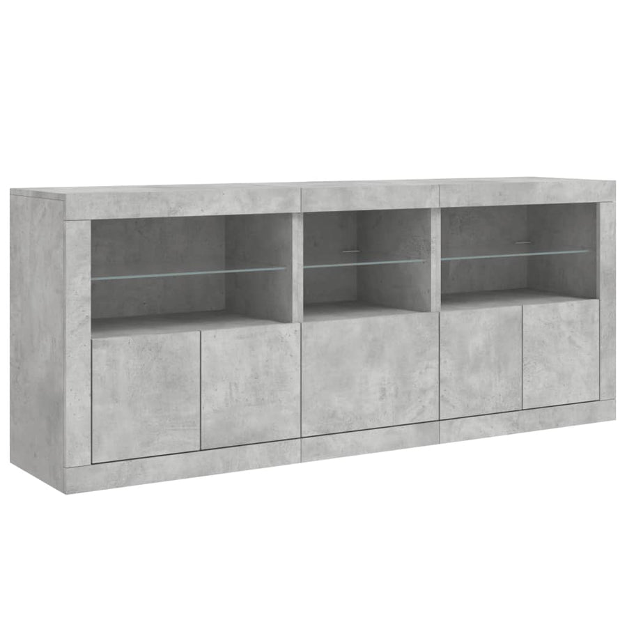 Dressoir Met Led-Verlichting 62X37X67 Cm Betongrijs