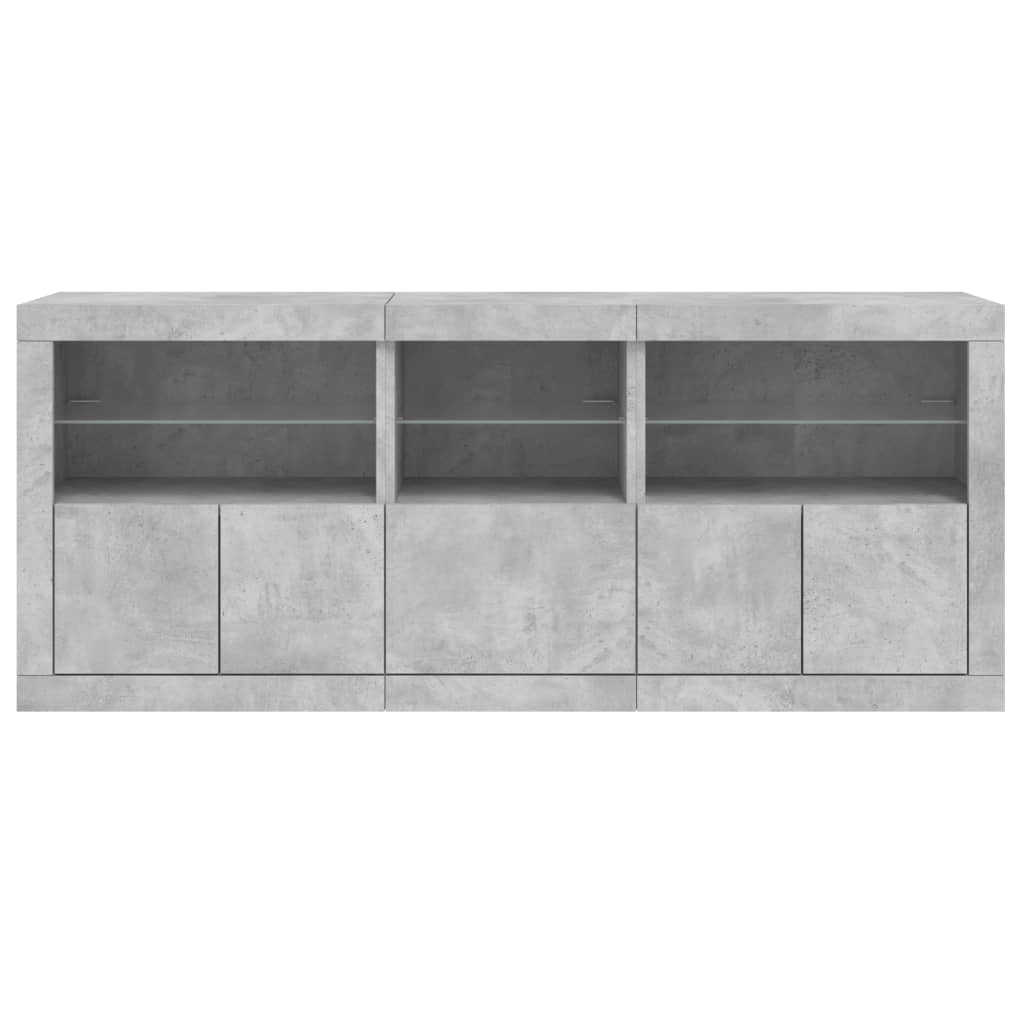 Dressoir Met Led-Verlichting 62X37X67 Cm Betongrijs