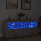 Sideboard with LED lighting 162x37x67 cm concrete grey