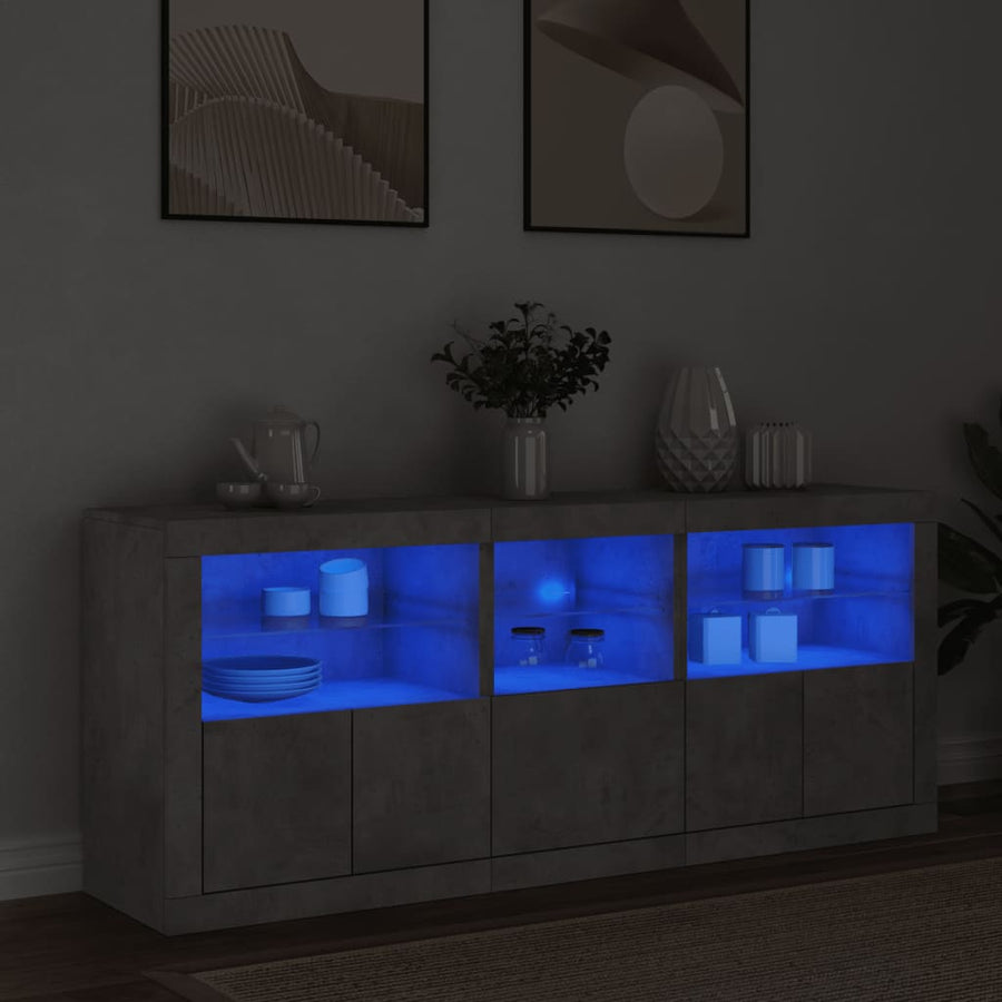 Dressoir Met Led-Verlichting 62X37X67 Cm Betongrijs