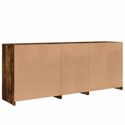 Dressoir Met Led-Verlichting 62X37X67 Cm Bruin Eiken Gerookt eiken