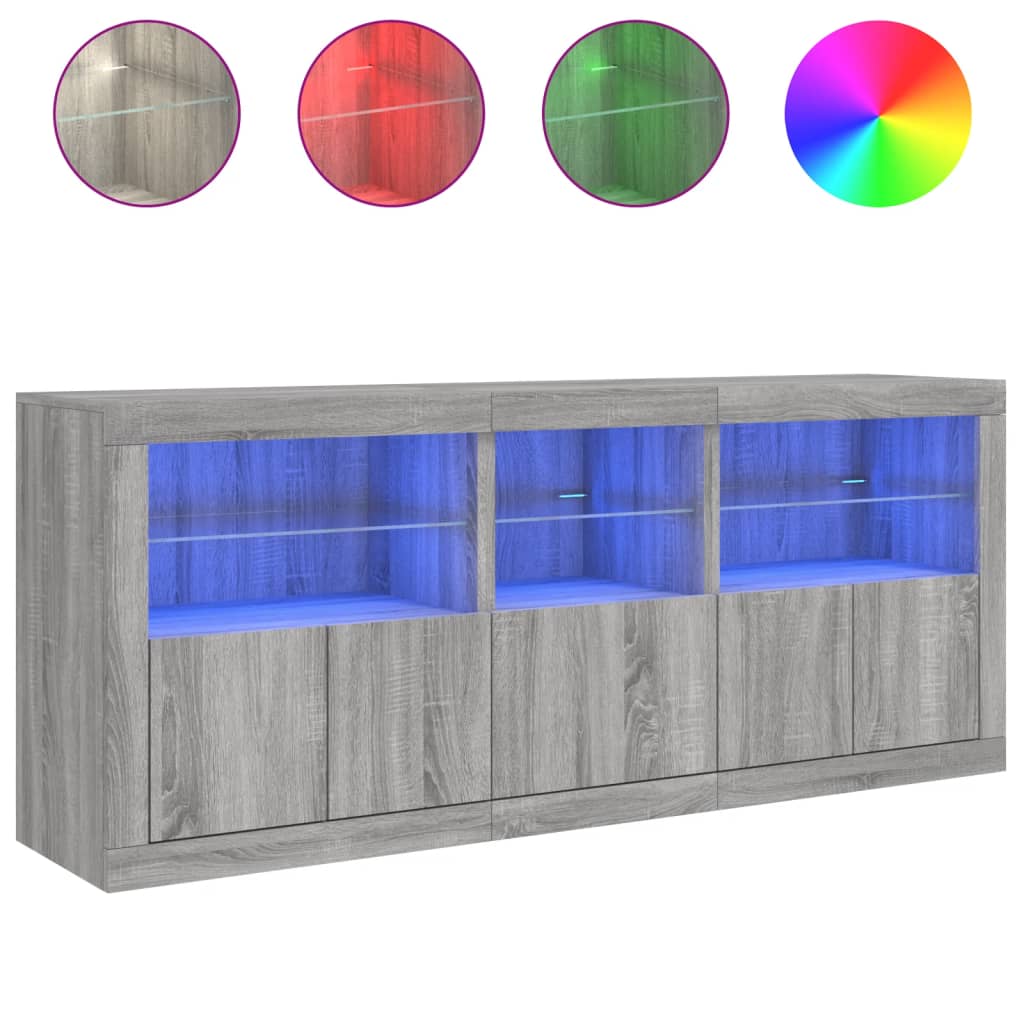 Dressoir Met Led-Verlichting 62X37X67 Cm Grijs sonoma