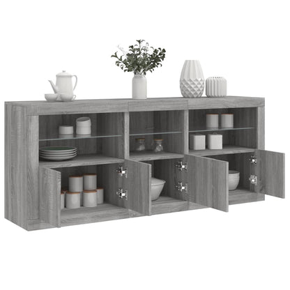Dressoir Met Led-Verlichting 62X37X67 Cm Grijs sonoma