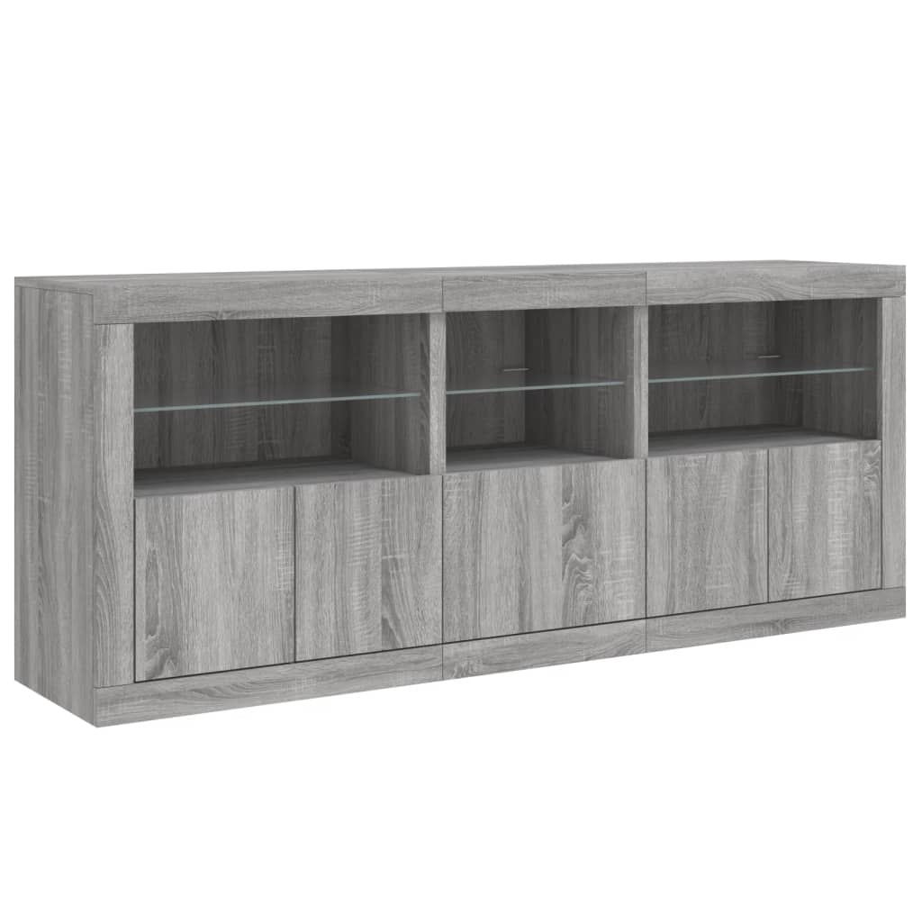 Dressoir Met Led-Verlichting 62X37X67 Cm Grijs sonoma