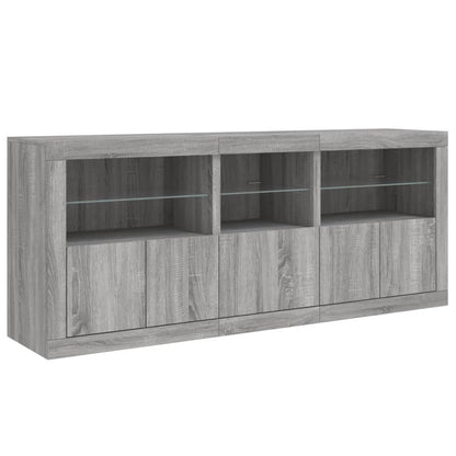 Dressoir Met Led-Verlichting 62X37X67 Cm Grijs sonoma