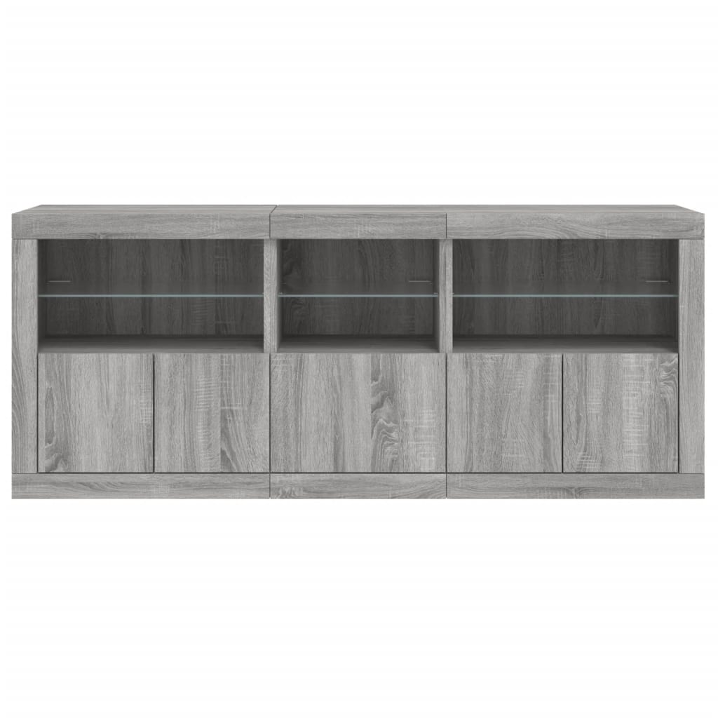 Dressoir Met Led-Verlichting 62X37X67 Cm Grijs sonoma
