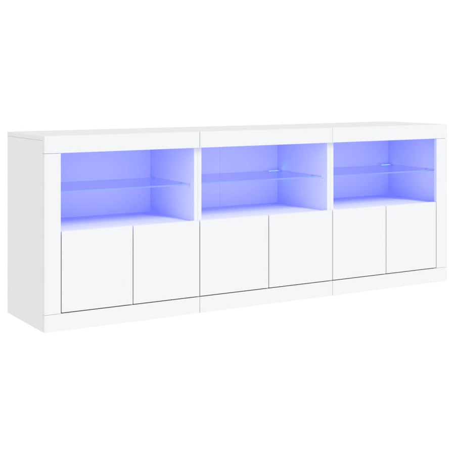 Dressoir Met Led-Verlichting 8,5X37X67 Cm Wit