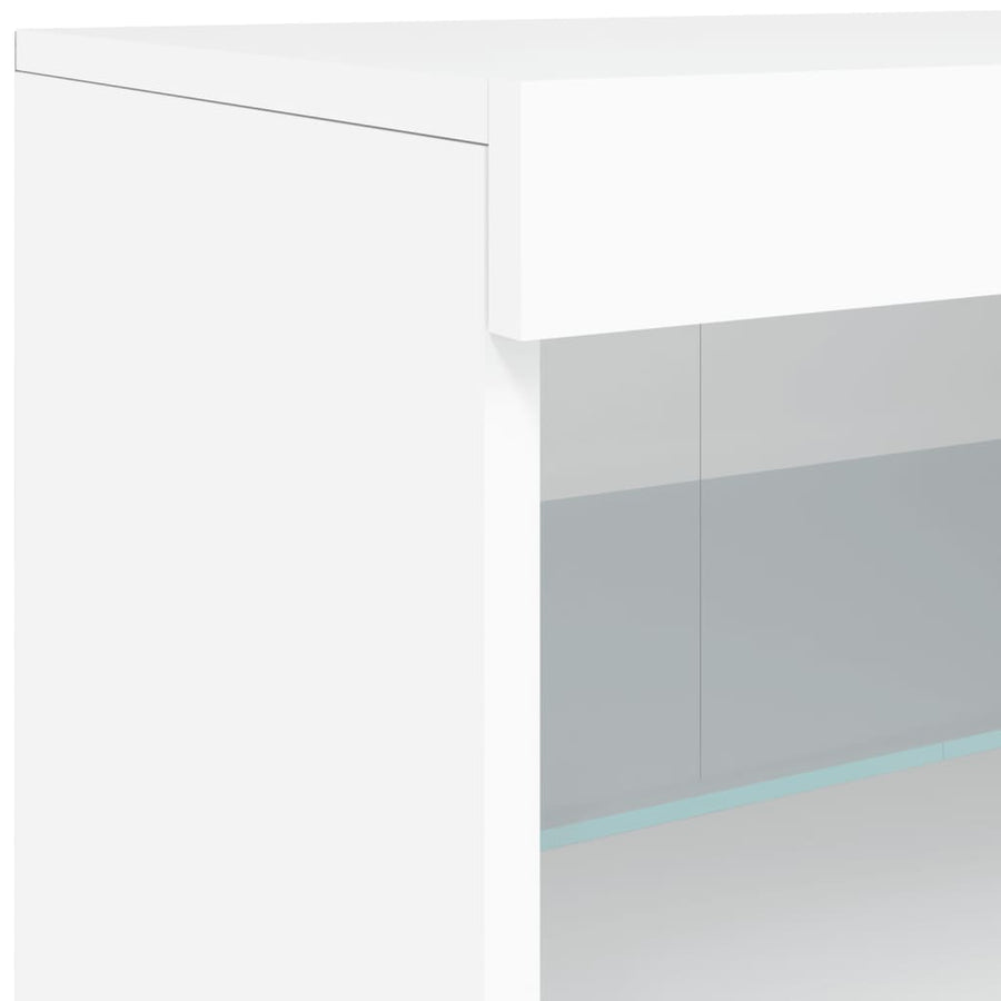 Dressoir Met Led-Verlichting 8,5X37X67 Cm Wit