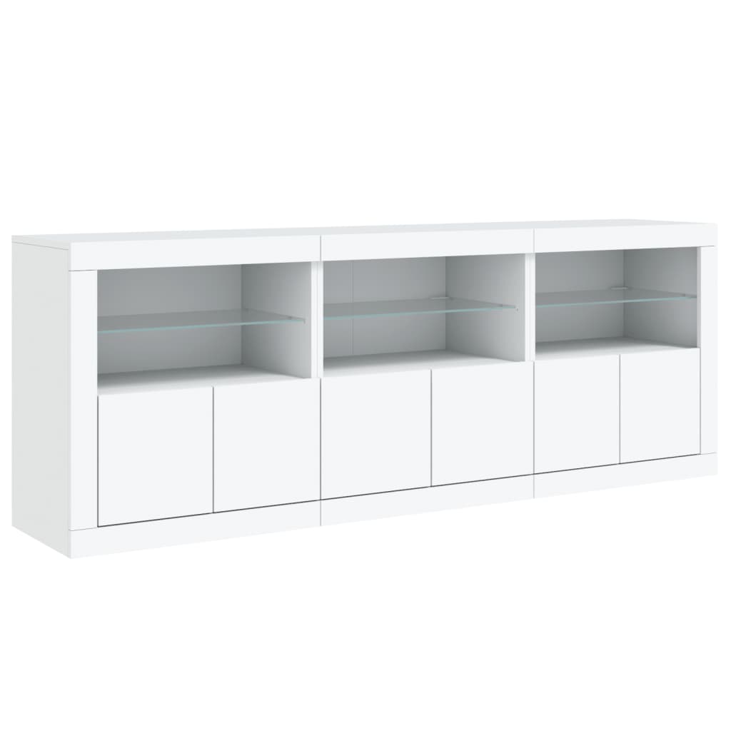 Dressoir Met Led-Verlichting 8,5X37X67 Cm Wit