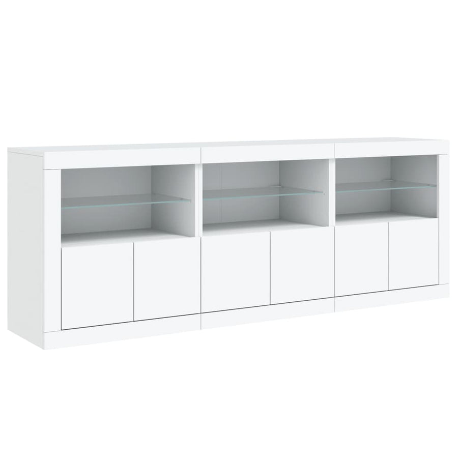 Dressoir Met Led-Verlichting 8,5X37X67 Cm Wit