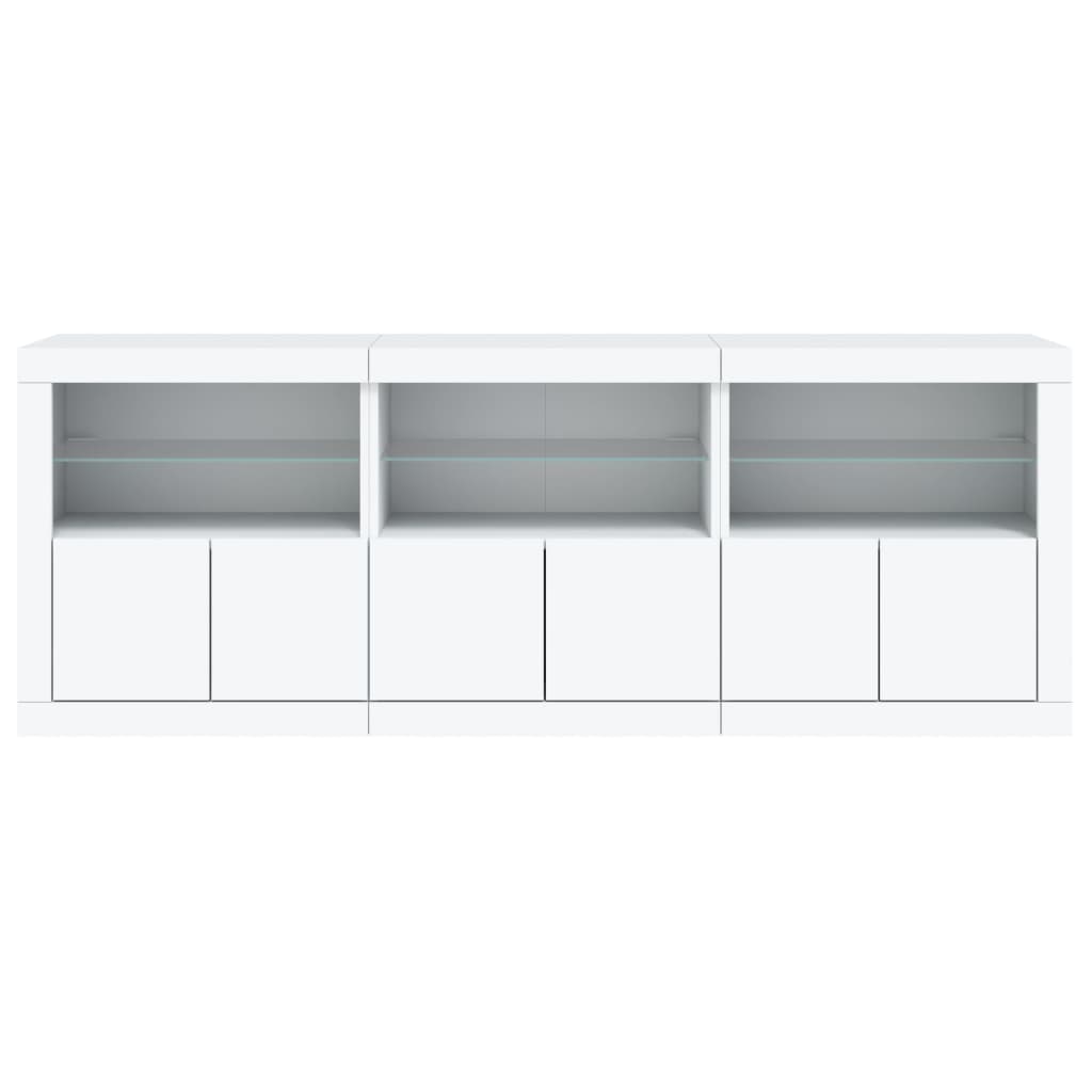 Dressoir Met Led-Verlichting 8,5X37X67 Cm Wit