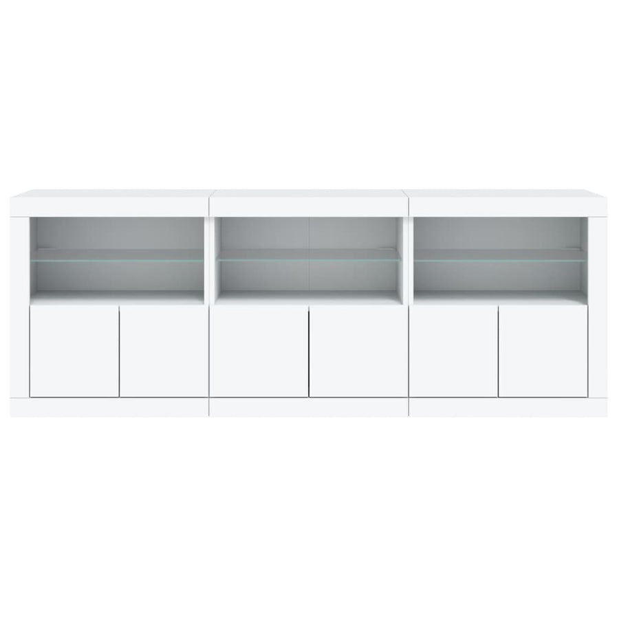 Dressoir Met Led-Verlichting 8,5X37X67 Cm Wit