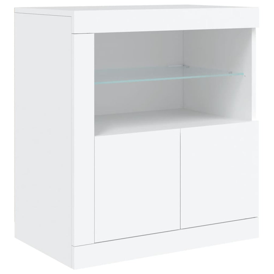 Dressoir Met Led-Verlichting 8,5X37X67 Cm Wit