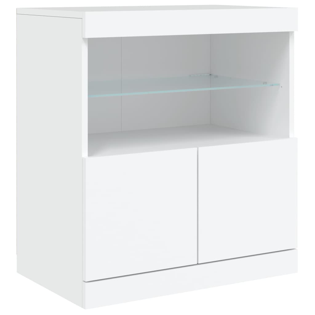 Dressoir Met Led-Verlichting 8,5X37X67 Cm Wit