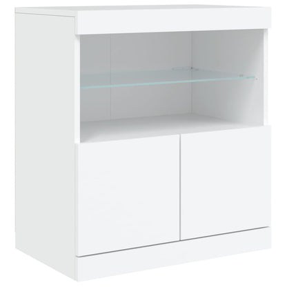 Dressoir Met Led-Verlichting 8,5X37X67 Cm Wit