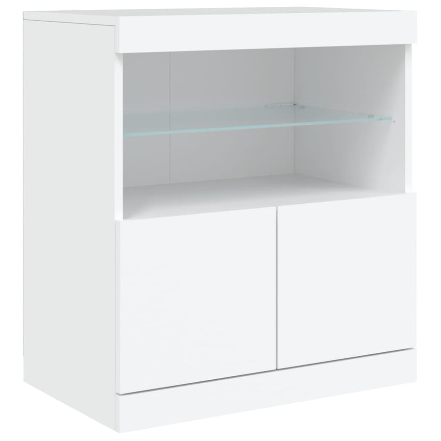 Dressoir Met Led-Verlichting 8,5X37X67 Cm Wit