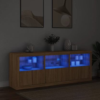 Dressoir Met Led-Verlichting 8,5X37X67 Cm Kleurig Sonoma eiken