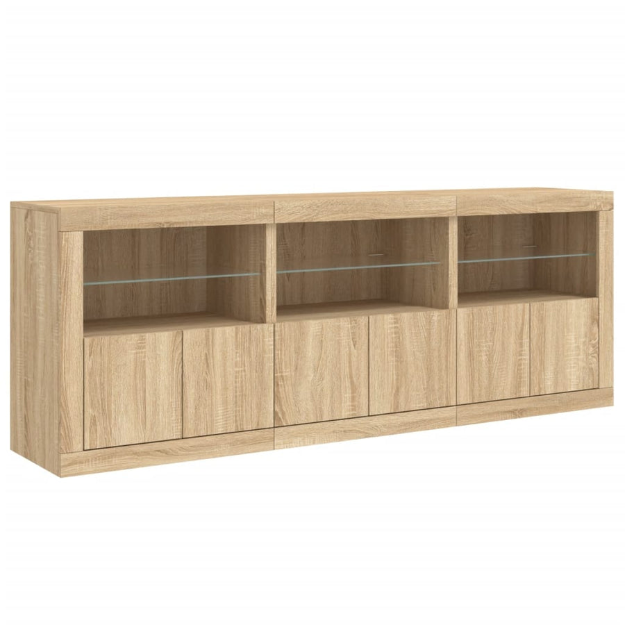 Dressoir Met Led-Verlichting 8,5X37X67 Cm Kleurig Sonoma eiken
