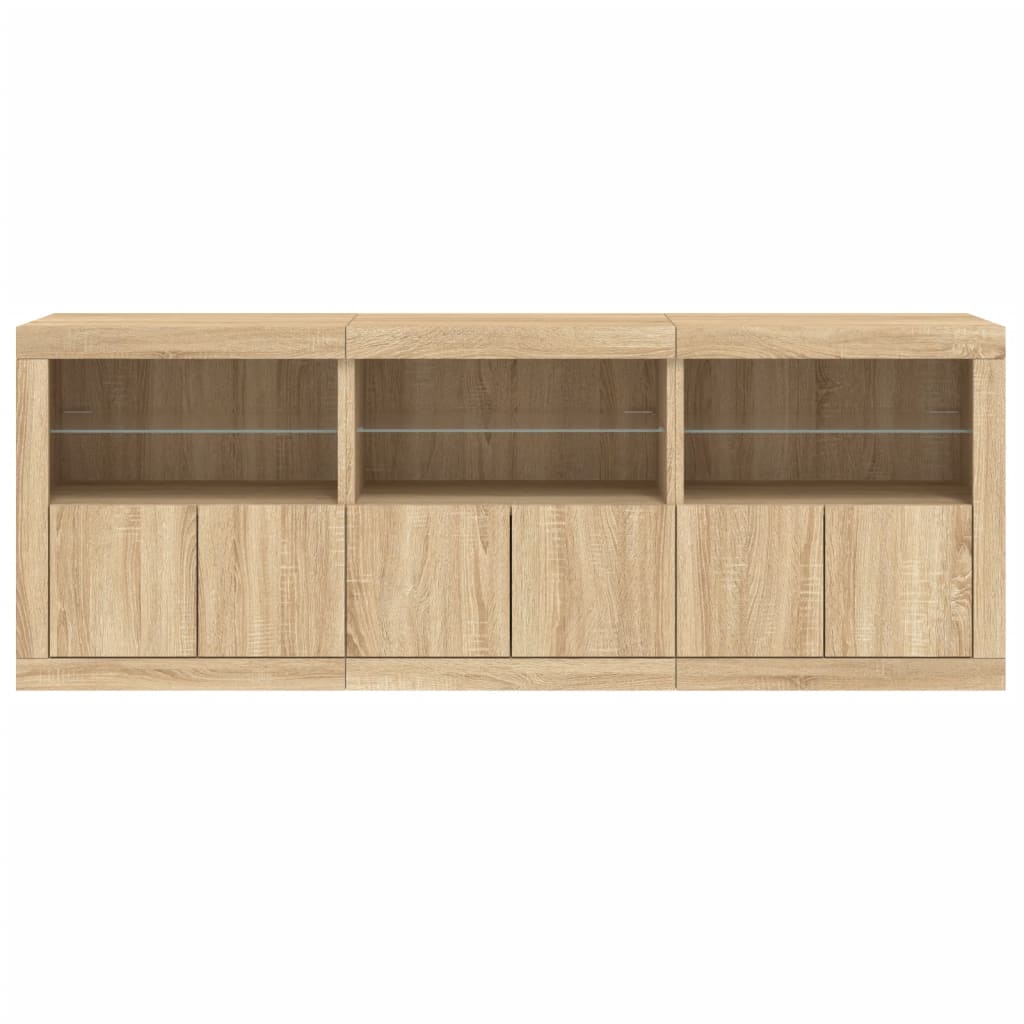 Dressoir Met Led-Verlichting 8,5X37X67 Cm Kleurig Sonoma eiken