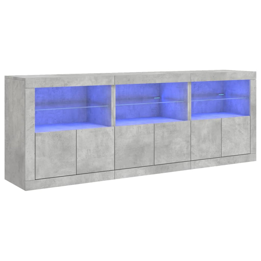 Dressoir Met Led-Verlichting 8,5X37X67 Cm Betongrijs