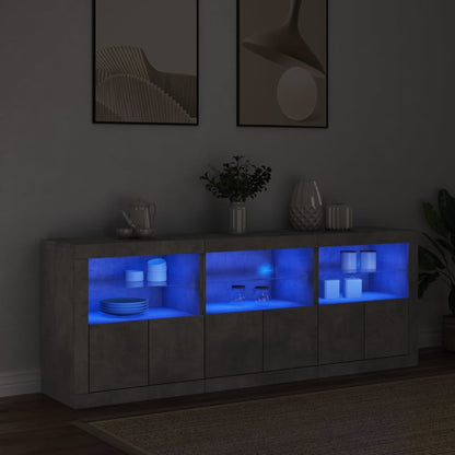 Dressoir Met Led-Verlichting 8,5X37X67 Cm Betongrijs