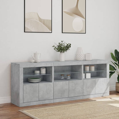 Dressoir Met Led-Verlichting 8,5X37X67 Cm Betongrijs
