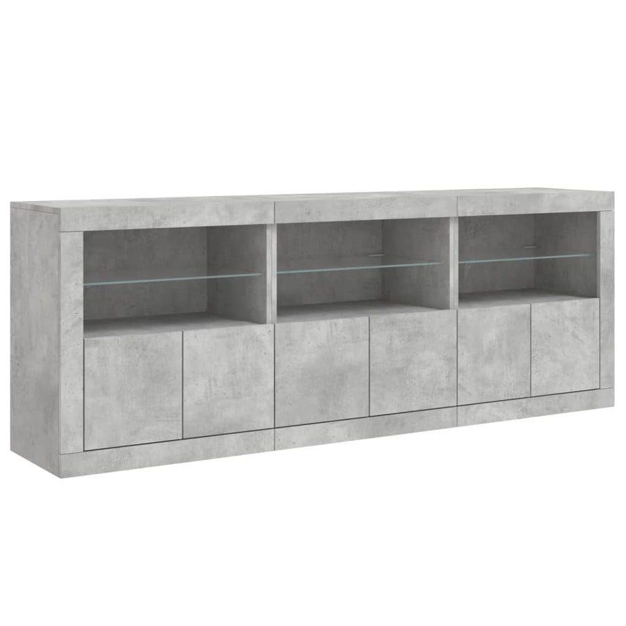 Dressoir Met Led-Verlichting 8,5X37X67 Cm Betongrijs