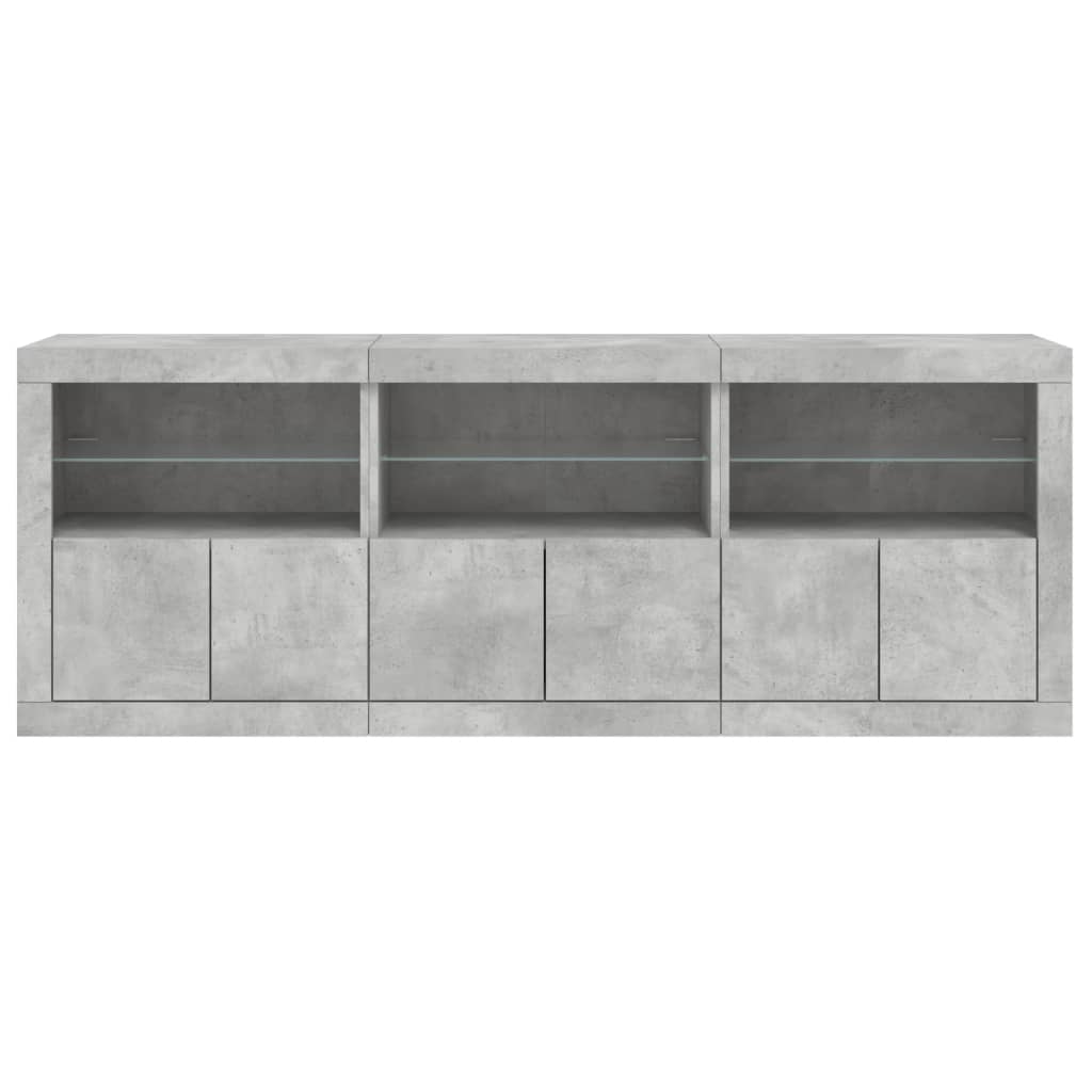 Dressoir Met Led-Verlichting 8,5X37X67 Cm Betongrijs