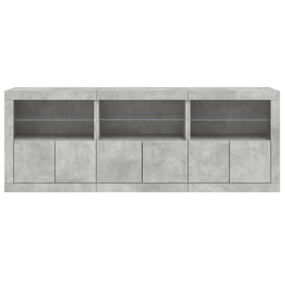 Dressoir Met Led-Verlichting 8,5X37X67 Cm Betongrijs