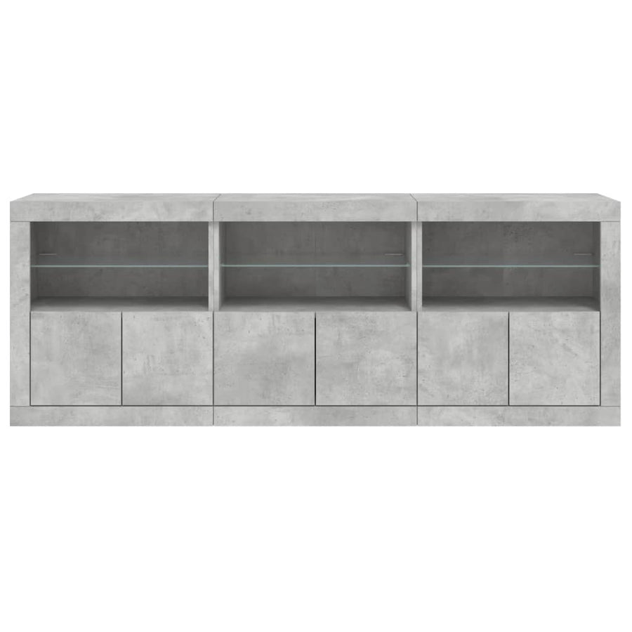 Dressoir Met Led-Verlichting 8,5X37X67 Cm Betongrijs