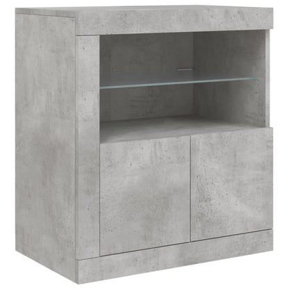Dressoir Met Led-Verlichting 8,5X37X67 Cm Betongrijs