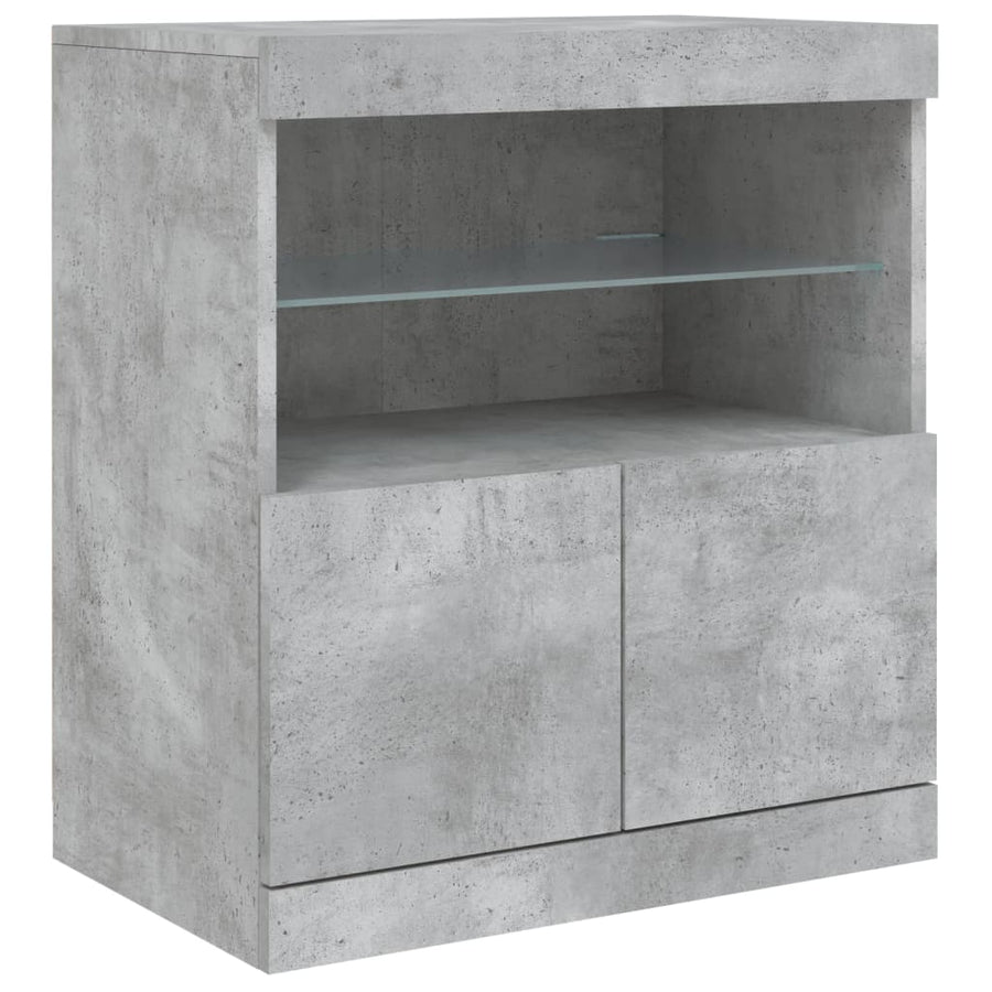 Dressoir Met Led-Verlichting 8,5X37X67 Cm Betongrijs