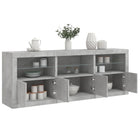 Dressoir 181,5x37x67 cm betongrijs met LED