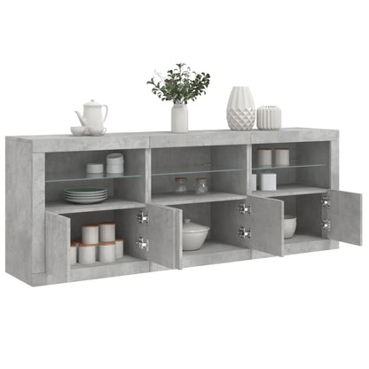 Dressoir Met Led-Verlichting 8,5X37X67 Cm Betongrijs