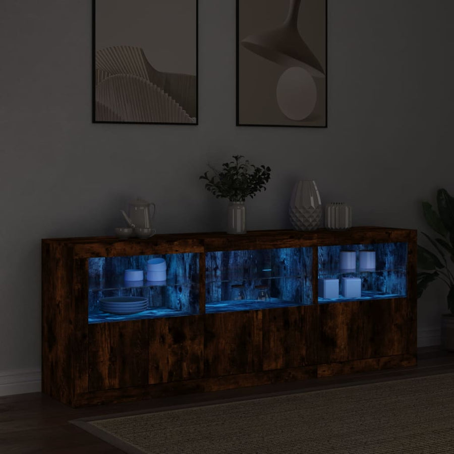 Dressoir Met Led-Verlichting 8,5X37X67 Cm Kleur Gerookt eiken