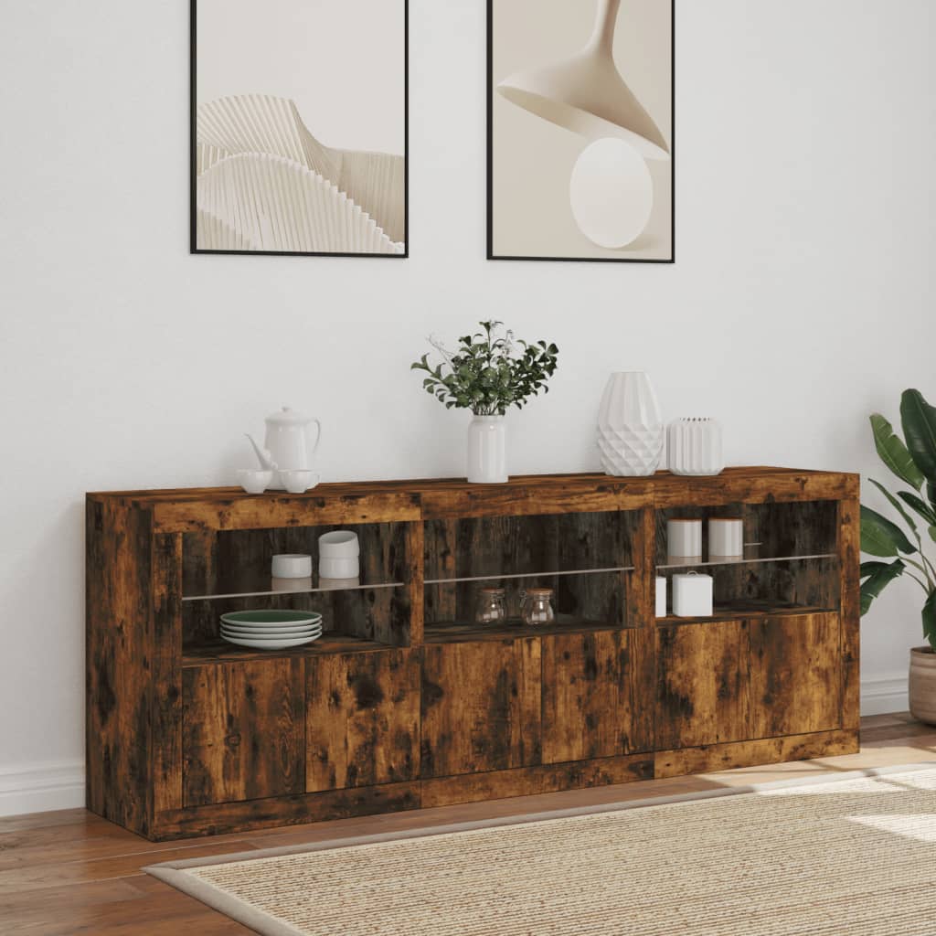 Dressoir Met Led-Verlichting 8,5X37X67 Cm Kleur Gerookt eiken