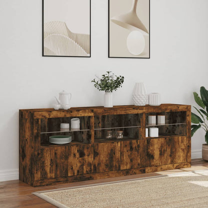 Dressoir Met Led-Verlichting 8,5X37X67 Cm Kleur Gerookt eiken