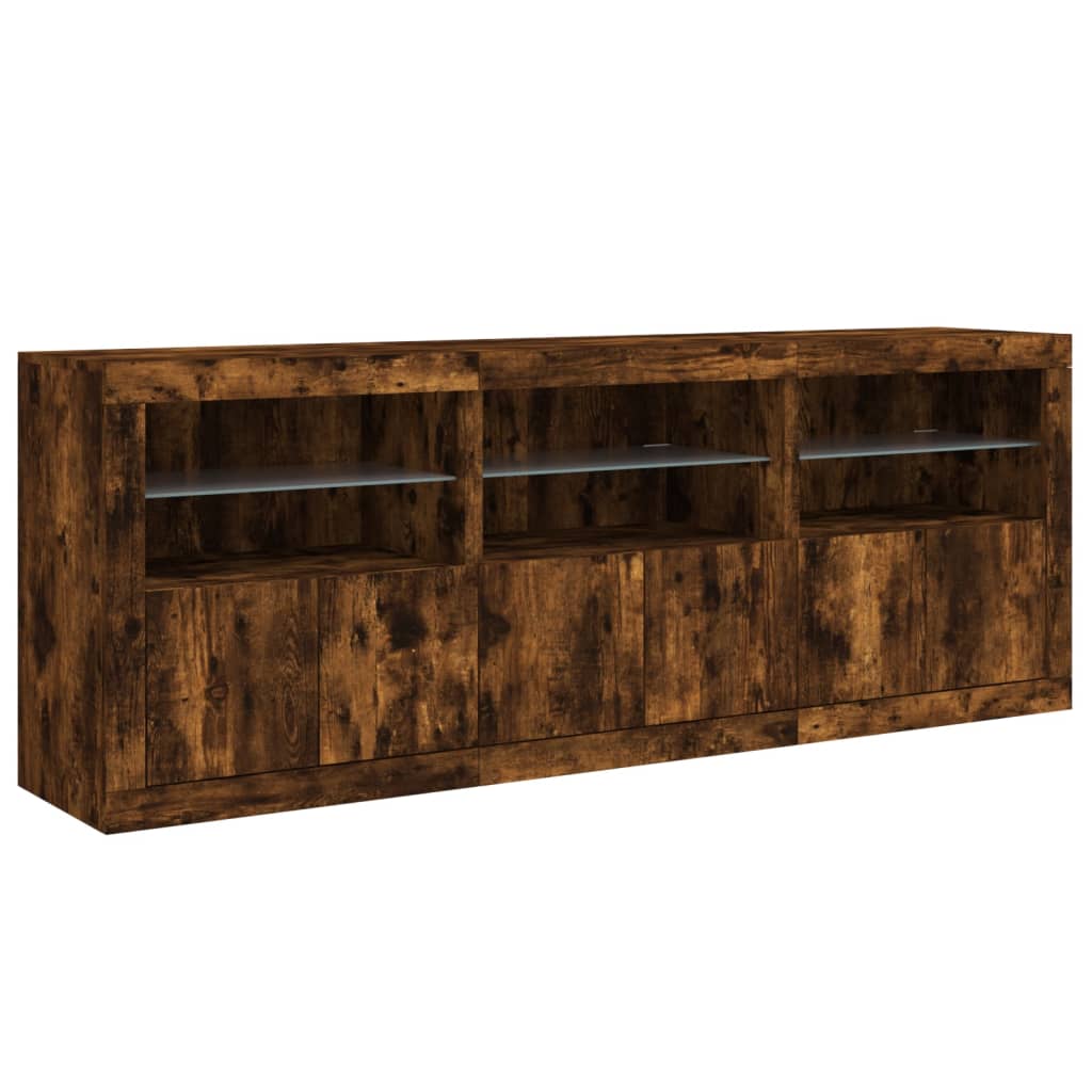 Dressoir Met Led-Verlichting 8,5X37X67 Cm Kleur Gerookt eiken